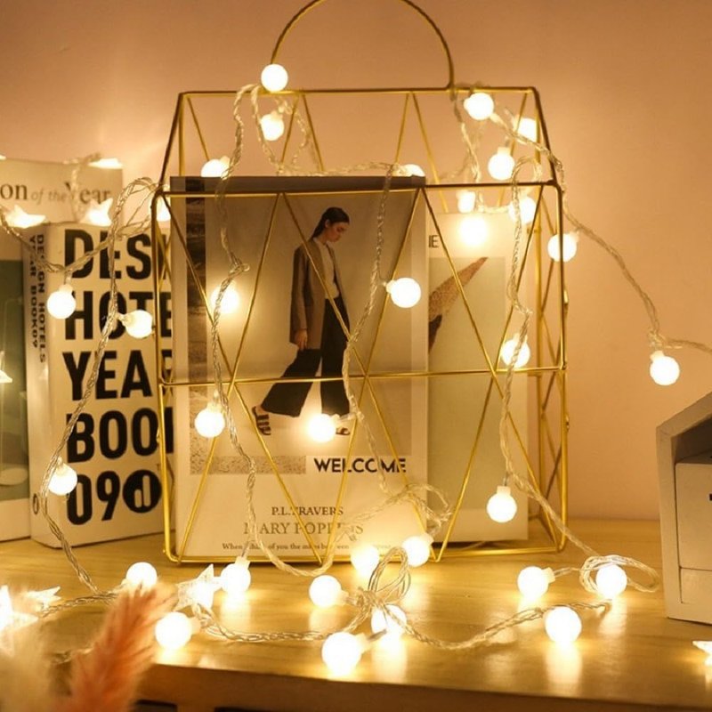 WFGGEH Globe USB String Lights, 20ft 40 LED Globe USB Powered Fairy Lights Warm White for Party Birthday Christmas Home Decoration
