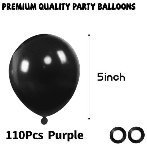 Black Balloons 110Pcs, 5 Inch Small Black Latex Party Balloons, Mini Thick Black Birthday Balloons for Wedding Baby Shower Decorations.