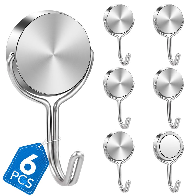 LOVIMAG Magnetic Hooks for Cruise Cabins, 60Lbs Swivel Magnetic Hooks Heavy Duty, Cruise Ship Essentials, Locker Accessories, Magnet Hook for Classroom, Refrigerator, Hanging, Grill -6 Pack
