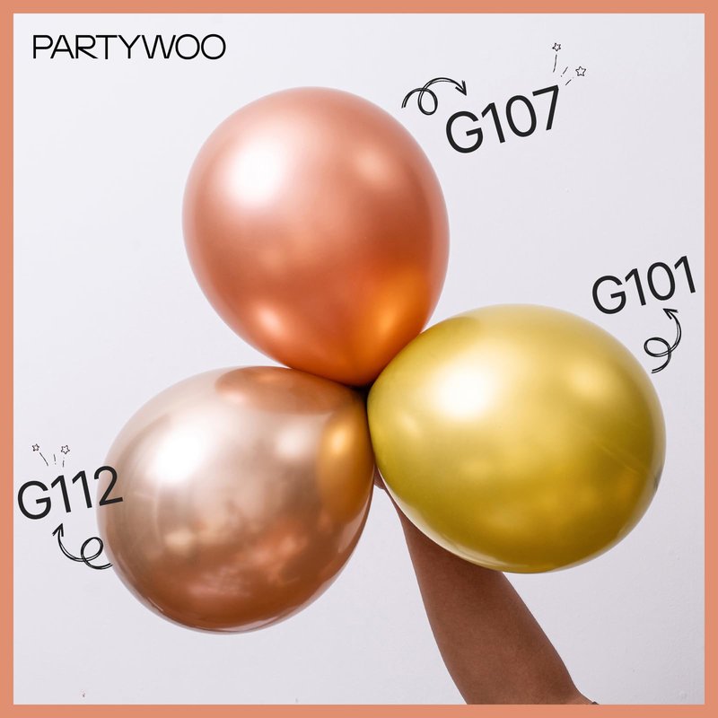 PartyWoo Metallic Rose Gold Balloons, 50 pcs 5 Inch Rose Gold Metallic Balloons, Rose Gold Balloons for Balloon Garland or Arch as Bachelorette Party Decorations, Wedding Decorations, Rose Gold-G107