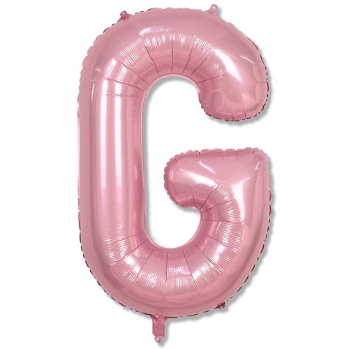 G Letter Balloon Pastel Pink, 40" Alphabet Helium Balloon, Large Inflatable Baby Pink Name Balloon Letters G, XXL Mylar Custom Letter Balloons Light Pink for Girls Birthday Party Decoration Supplies