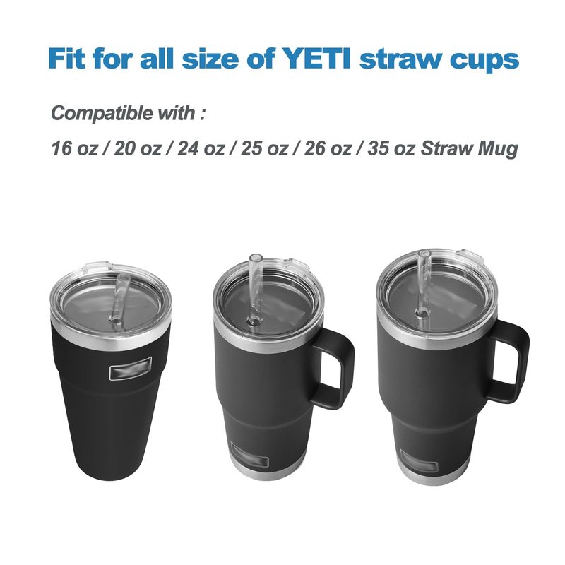 LUOLAO Silicone Spill Stopper Compatible with YETI Straw Cup, Mug Tumbler Accessories Including 2 Straw Cover Topper Cap, 2 Leak Proof Stopper