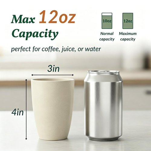 Homienly Water Cups Wheat Straw Drinking Glasses Cups 12oz Unbreakable Cups,Microwave and Dishwasher Safe Cup Set,6 PCS Stackable Cups for Kitchen,Camping-Colorful