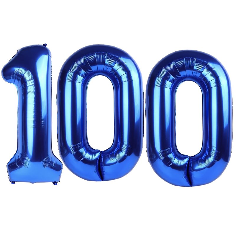 Navy Blue Number 100 Balloon 40 inch, 100 Number Balloons, 100th Navy Blue Birthday Decorations, 100 Year Old Women Men Blue Party Supplies