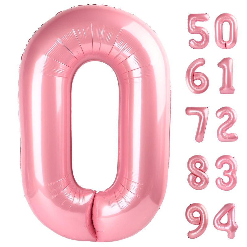 Pearlescent Pink Number 26 Balloons 40 inch, 26 Number Balloons, 26th Birthday Decorations, 26 Year Old Women Pastel Pink Party Supplies