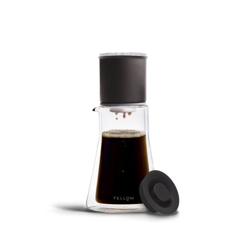 Fellow Stagg [XF] Pour-Over Coffee Maker Set – Stainless Steel Dripper, 20 oz Double Wall Glass Carafe & 30 Paper Filters, Built-in Ratio Aid, No Plastic Brewing, Matte Black