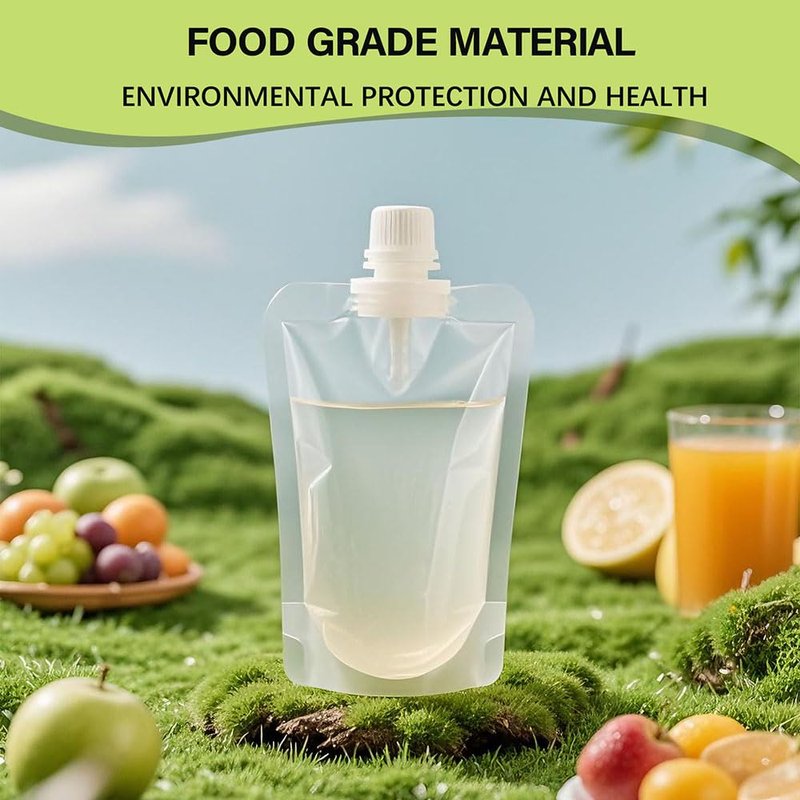 Juice Travel Plastic Bags Portable Collapsible Beverage Bag | Leakproof Foldable Water Carrier for Outdoor Hiking, Camping & Seed Storage | Food-Grade BPA-Free Liquid Container