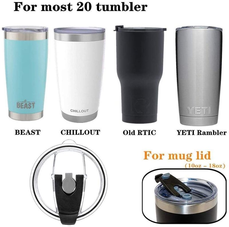 Replacement Flip Lids for Stainless Steel Insulated Tumbler Travel Mug, Compatible w/YETI Rambler,Ozark Trail,Old Style Rtic and More (20 Oz, Black 1) (20 Oz, Black 2)