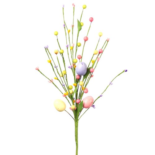J'FLORU 6 pcs Artificial Easter Stems, Colorful Berry Picks Berry Stems with Easter Eggs for Home Centerpiece Vase Windowsill Decor and Spring Summer Holidays
