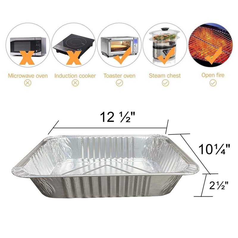 Waytiffer Aluminum Pans 9x13 Disposable Foil Pans (20 Pack) Half Size Deep Steam Table Pans Heavy Duty Extra Thick for Baking, Cooking, Roasting, Heating, Serving & Lining Steam-Table Trays