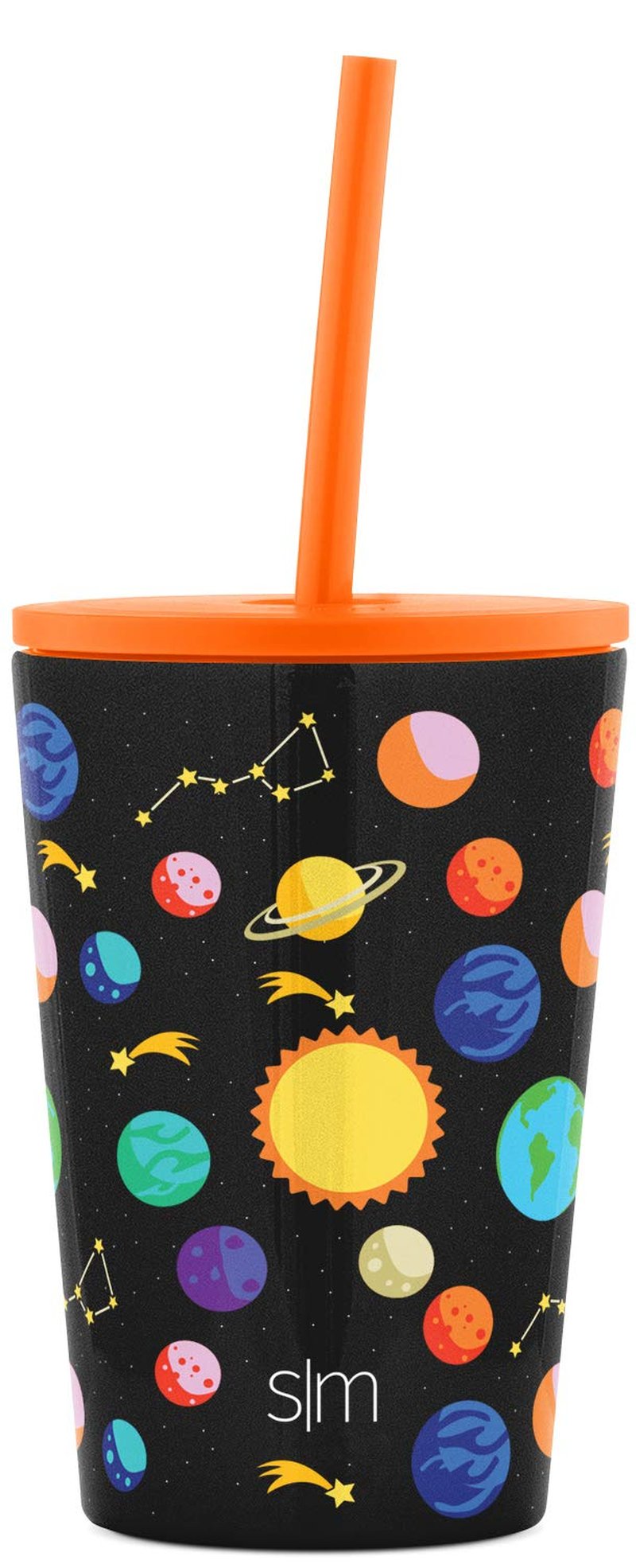 Simple Modern Toddler Cup with Lid and Silicone Straw | Kids Water Bottle Tumbler Insulated Stainless Steel Thermos | Classic Collection | 12oz, Solar System
