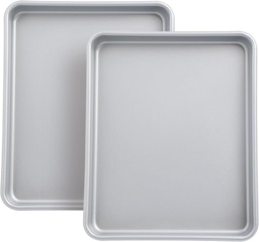 Skiennix Toaster Oven Pans - 2-Pack 11-Inch Nonstick Baking Trays | Heavy Duty & Dishwasher Safe