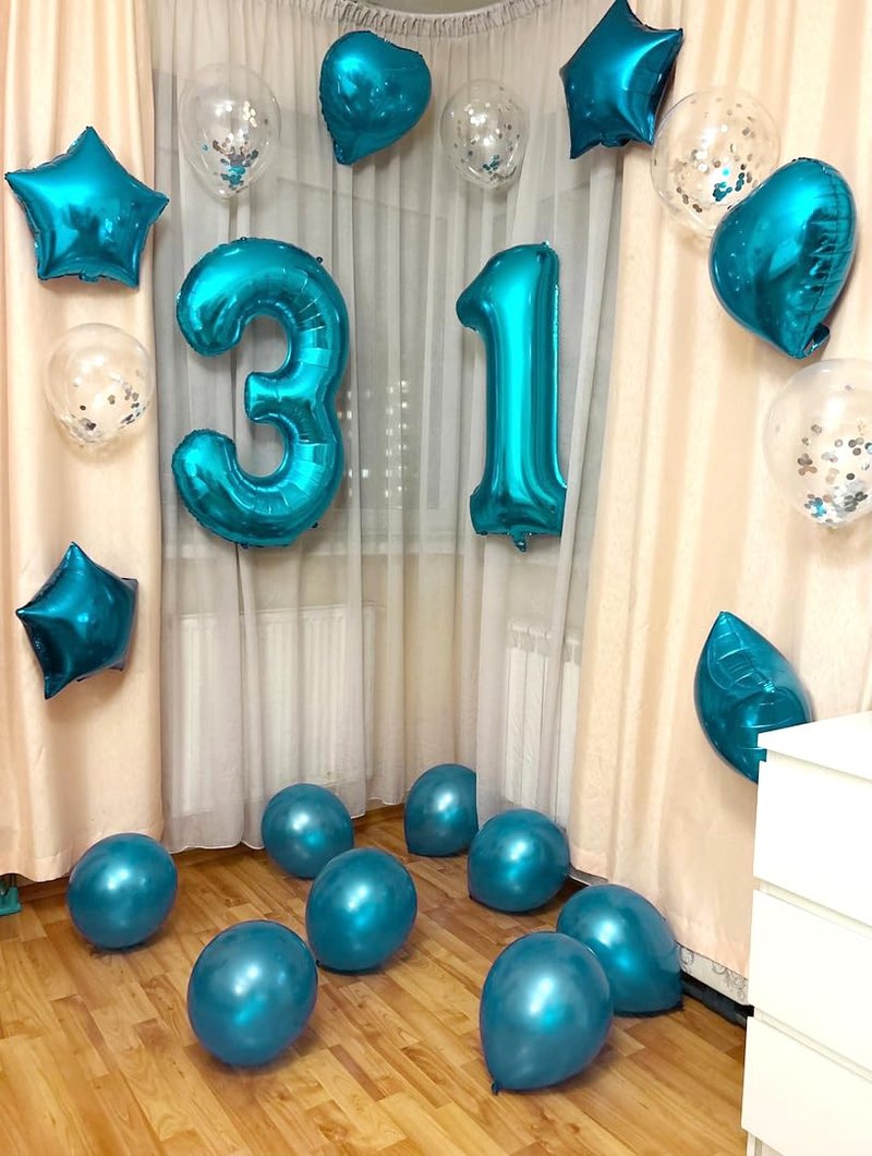 7 Balloon, Blue Number Balloons 40 Inch, 7th Birthday Decorations for Kids Girls Boys, Blue Party Decoration for Women Men, Number 7 Balloon