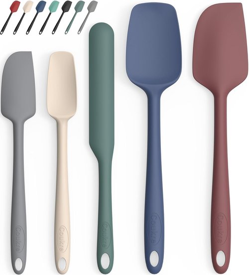 Coukre Silicone Spatula Set - High Temperature Resistant, Food Grade, Dishwasher Safe | 5-Piece Colorful Set