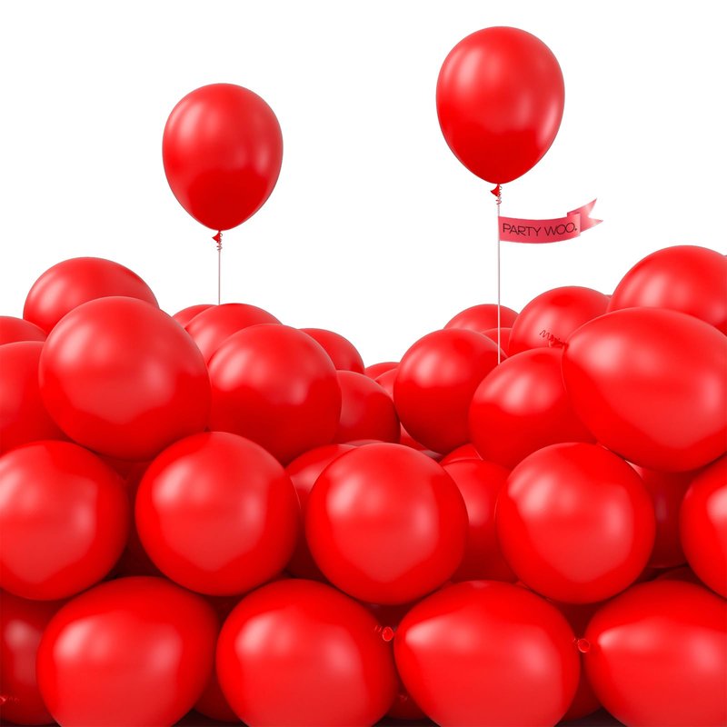 PartyWoo Red Balloons 50 pcs 5 Inch Small Mini Matte Red Latex Balloons for Graduation Wedding Independence Day Valentine's Day Memorial Day Christmas Engagement Birthday Party Decorations Red-Y57