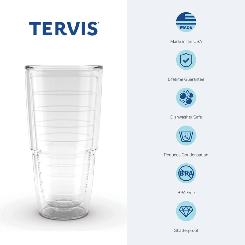 Tervis Turtle Pattern Made in USA Double Walled Insulated Tumbler Cup Keeps Drinks Cold & Hot, 24oz, Classic