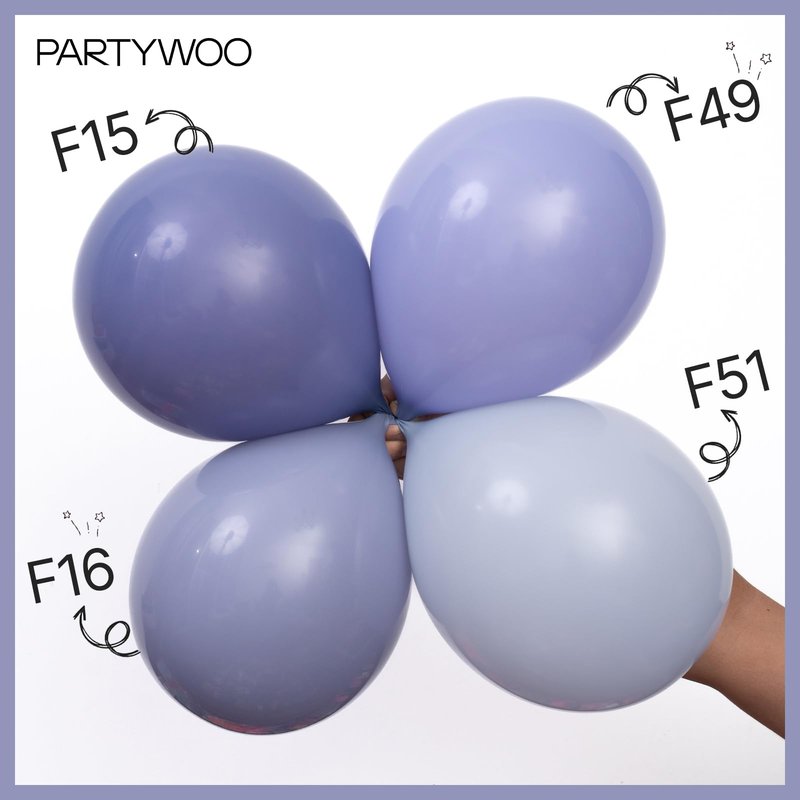 PartyWoo Dusty Blue Balloons 50pcs 12 Inch Slate Blue Boho Neutral Latex Helium Balloons for Baby Shower Wedding Graduation Anniversary Retirement Cat Tornado Birthday Party Decorations Blue-F51
