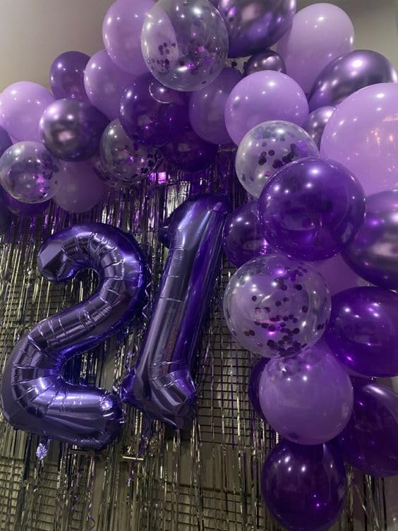 Purple Number 30 Balloon - 40 Inch Giant Foil Balloon for 30th Birthday Party Decorations