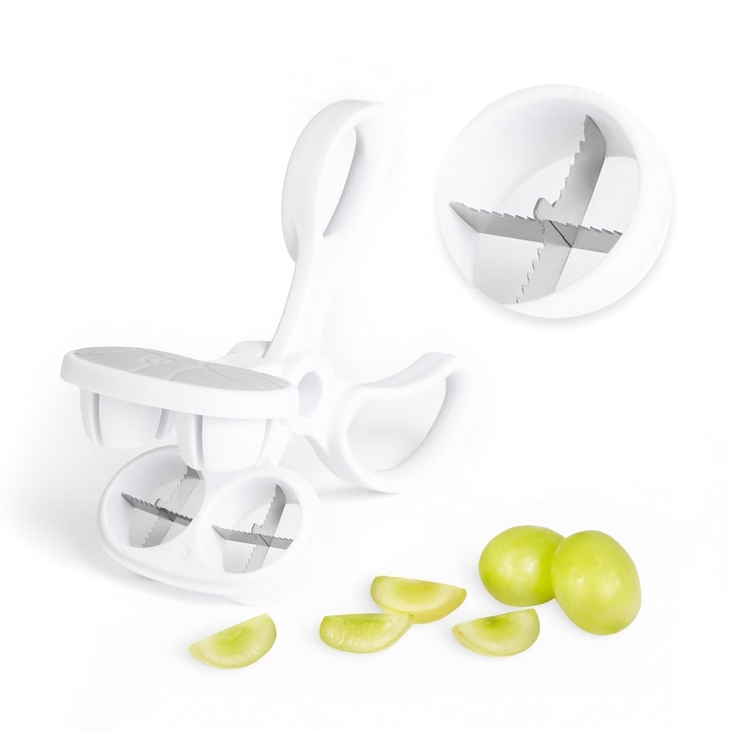 Ubbi Dual Grape Cutter - Safe & Easy Stainless Steel Fruit Slicer for Kids & Toddlers