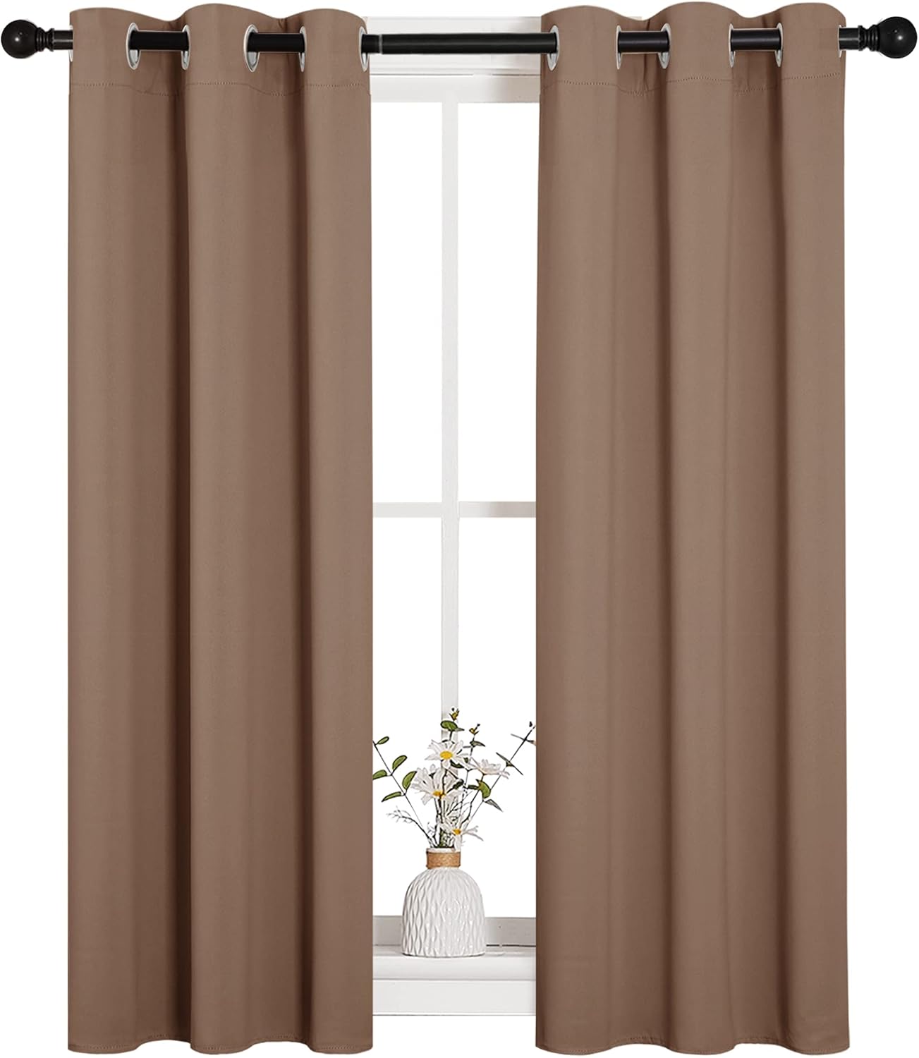 NICETOWN Blackout Window Curtains - Thermal Insulated Drapes, Set of 2, 29x40 Inch, Cappuccino