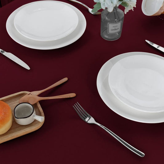 sancua 2 Pack Burgundy Tablecloth 60 x 84 Inch, Rectangle 4 Feet Table Cloth - Stain and Wrinkle Resistant Washable Polyester Table Cover for Dining Tables, Buffet Parties and Camping
