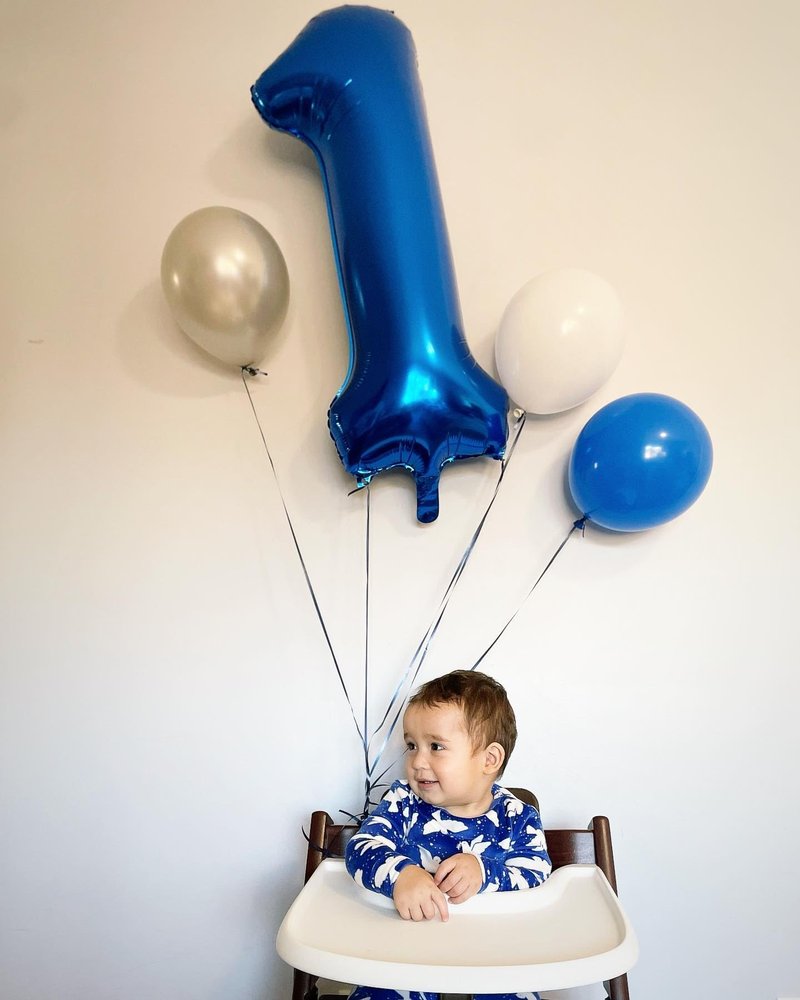 Metallic Blue Number 2 Balloon 40 Inch, 2 Balloon Number, 2nd Birthday Decorations for Baby Girls Boys Toddlers