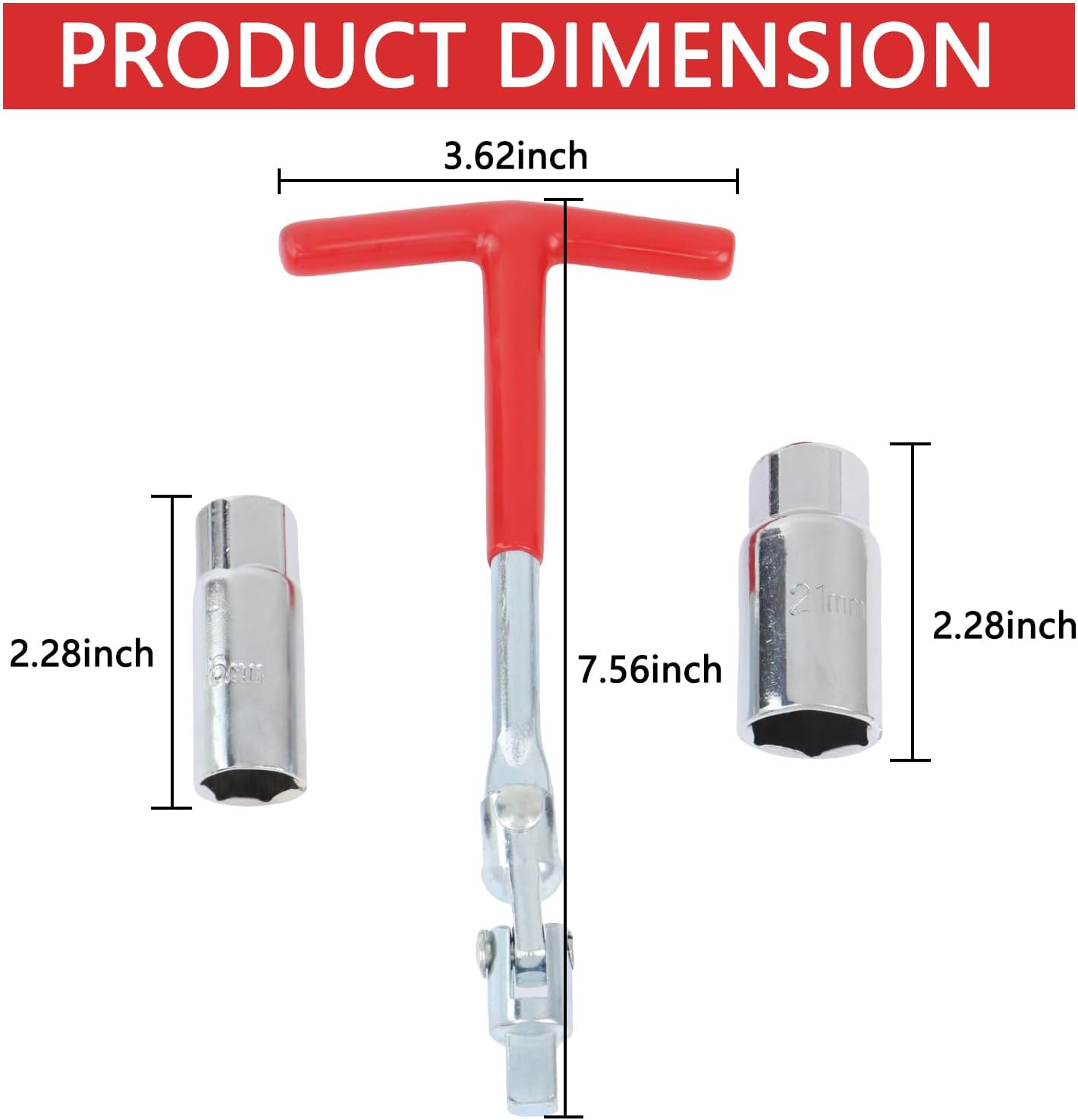 Skiennix Spark Plug Socket Wrench - T-Handle Design for 5/8" & 13/16" Sockets | Ideal for Motorcycles & Lawn Mowers