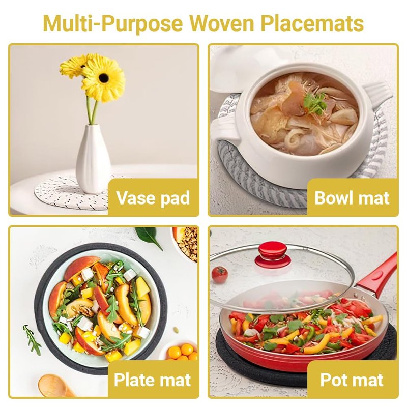 Trivets for Hot Dishes, Hot Pads for Kitchen, 7'' Trivets for Hot Pots and Pans, Pot Holders for Kitchen, Pot Holders Heat Resistant 4-Pcs, Kitchen Essentials for New Home