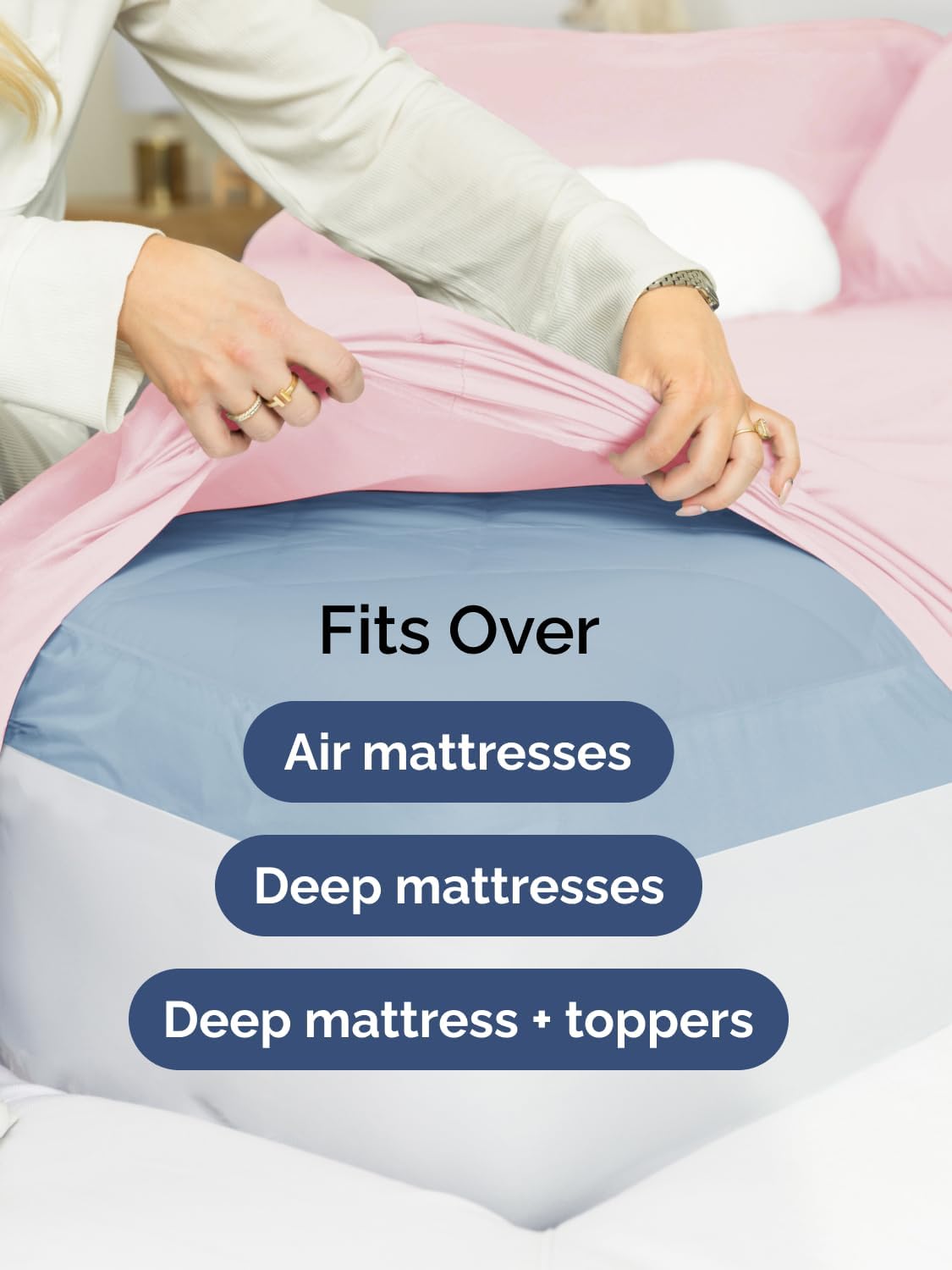 Skiennix Extra Deep Cal King Sheet Set | 6-Piece Breathable Cooling Bedding - Soft, Wrinkle-Free Lavender Pink