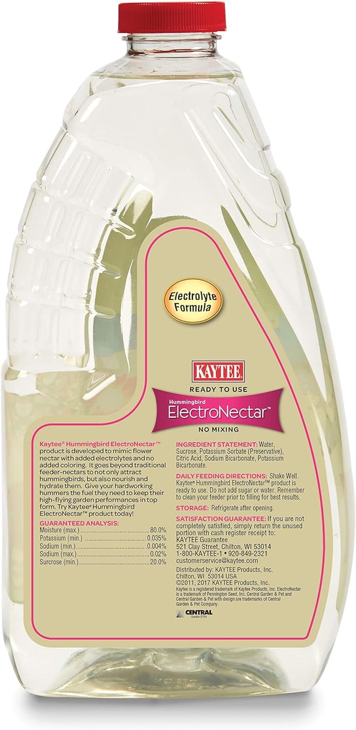 Kaytee Electro Nectar - Ready-to-Use 64oz Liquid | Hydrating Formula for Birds - 2-Pack