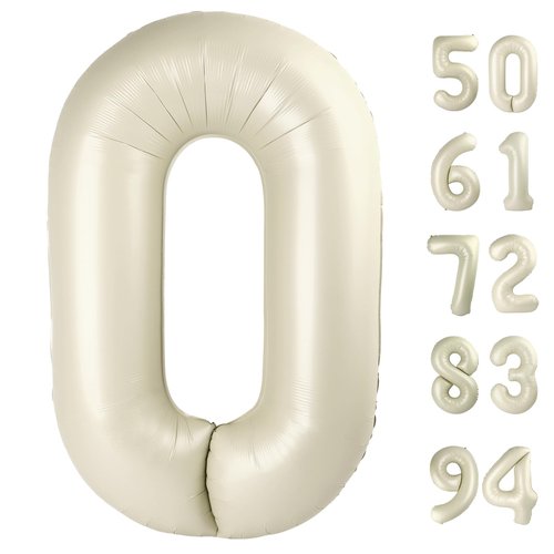 Cream Number 29 Balloon 40 inch, 29 Number Balloons, 29th Cream Birthday Decorations, 29 Year Old Women Men White Party Supplies