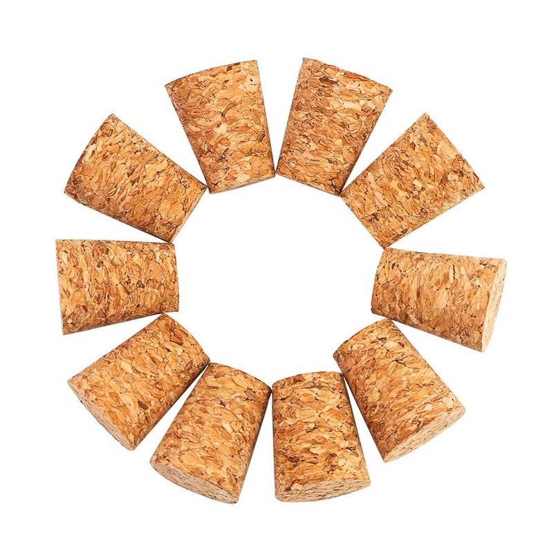 Owevvin 100 Pieces #7 Tapered Cork Plugs, Premium Blank Wine Corks Wine Stoppers Replacement Corks, 0.8 x 0.6 x 1 Inch