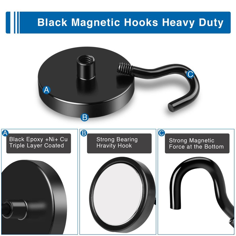 LOVIMAG Magnetic Hooks Heavy Duty, 130lbs Strong Neodymium Magnet Hook for Cruise Cabins, Magnets with Hooks for Locker Accessories, Classroom Must Haves, Kitchen, Office, Metal Door Decor -4 Pack