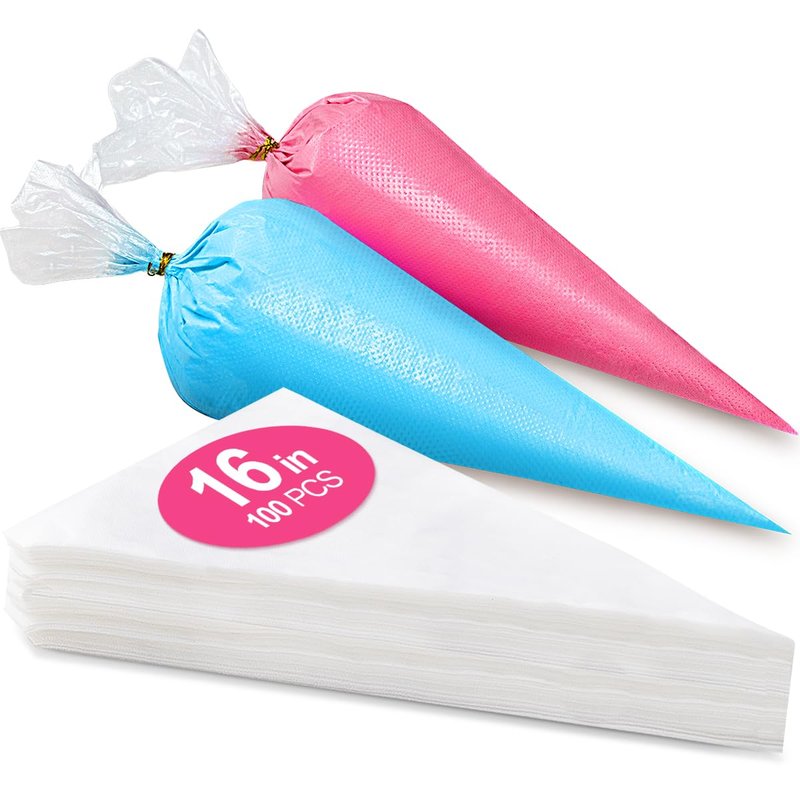 16 Inch Piping Bags Disposable, 100Pcs Large Pastry Bags, Frosting Bags, Cake Decorating Bags, Decorating Bags Large Piping Bags, Decorating Bags