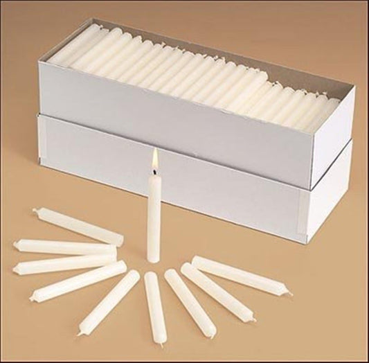 1home Unscented White Candles - Ideal for Church Services & Memorial Vigils | 1/2 x 4 1/4 Inch, 100 Pack