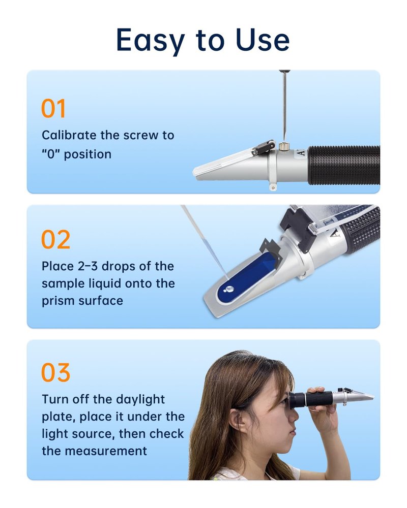 LOHAND Brix Refractometer with Automatic Temperature Compensation(ATC), Precision Measuring Sugar Content for Wine/Fruit/Drink, Sugar Refractometer, Range:0-32%