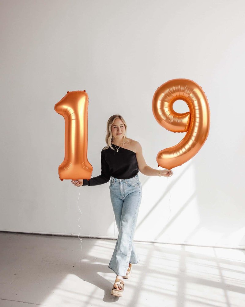 Orange Number 9 Balloon 40 Inch, 9th Birthday Party Decorations for Children, Giant 9 Foil Balloon for Party Supplies