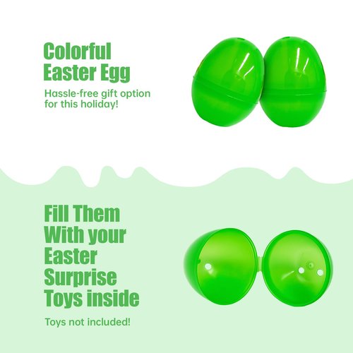 Halystar 100 Pcs Plastic Easter Eggs Bulk (2.3") - Fillable Empty Easter Eggs with 2 Golden Eggs, 6 Bright Colors - Easter Basket Stuffers, Easter Egg Hunt Supplies, Party Favors for Kids Toddlers