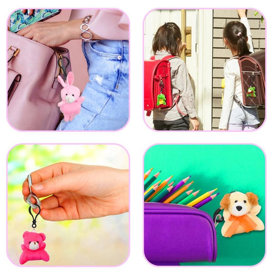 LUKBERA 28Packs Plush Animals Keychain, Stuffed Animals Keychain Toys for Easter Egg Fillers Classroom Exchange Gifts Goodie Bag