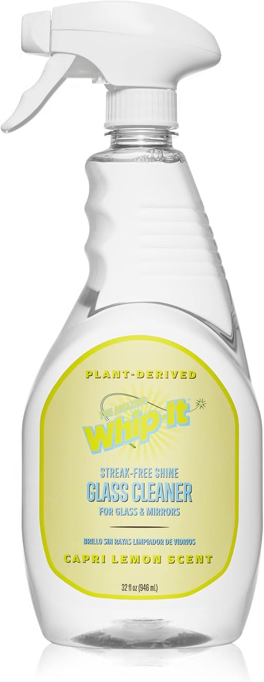 Whip-It Capri Glass Surface Cleaner Spray - Streak-Free Multi-Surface Cleaner for Tough Stains - 32oz