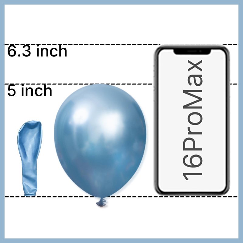 PartyWoo Metallic Light Blue Balloons 50 pcs 5 inch Metallic Baby Blue Small Mini Balloons for Graduation Wedding Baby Shower Gender Reveal Anniversary Birthday Party Decorations Blue-G119