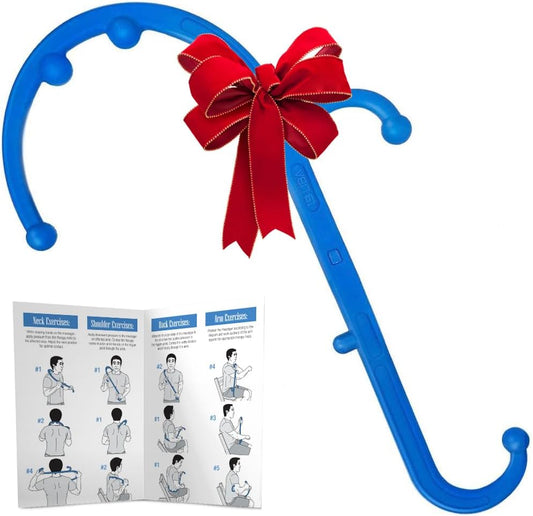 LiBa Back and Neck Massager - Handheld Trigger Point Therapy for Pain Relief | Blue Color, Ideal Gift for All