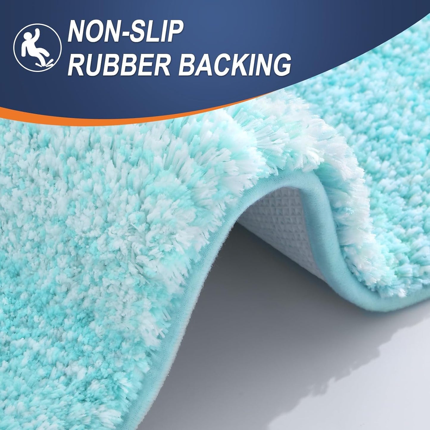 OLANLY Bath Rugs - Extra Soft Microfiber Mat with Rubber Backing | Quick Dry, Machine Washable, Teal 34x21