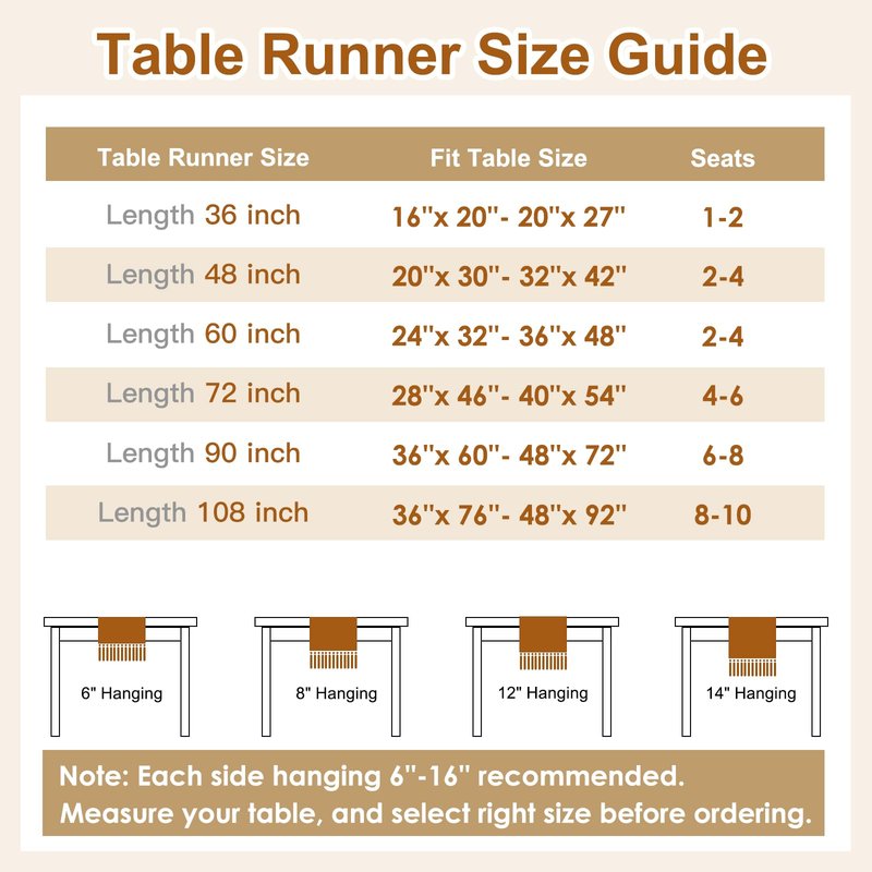 OTOSTAR Boho Table Runner with Tassels 108 Inches Long Farmhouse Rustic Table Runner Macrame Burlap Table Decoration for Home Decor Living Room Bridal Shower, Double Striped (12x108 Inches)