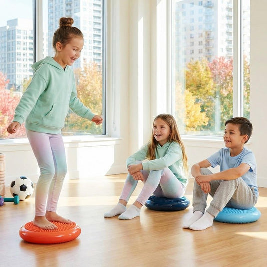 Libima 4 Pcs Wiggle Seat for Sensory Kids Inflated Wobble Cushion Sensory Seat Cloud Design Flexible Seating for Classroom Elementary Balance Disc for Kids Adult Pet Training(Bright Color)
