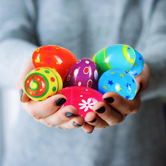 RoundFunny 72 Pcs Fillable Easter Eggs Empty Plastic Eggs Bright Basket Stuffers Easter Hunt Game Party Favor Boys Girls Classroom Toys Stuffers (3'')