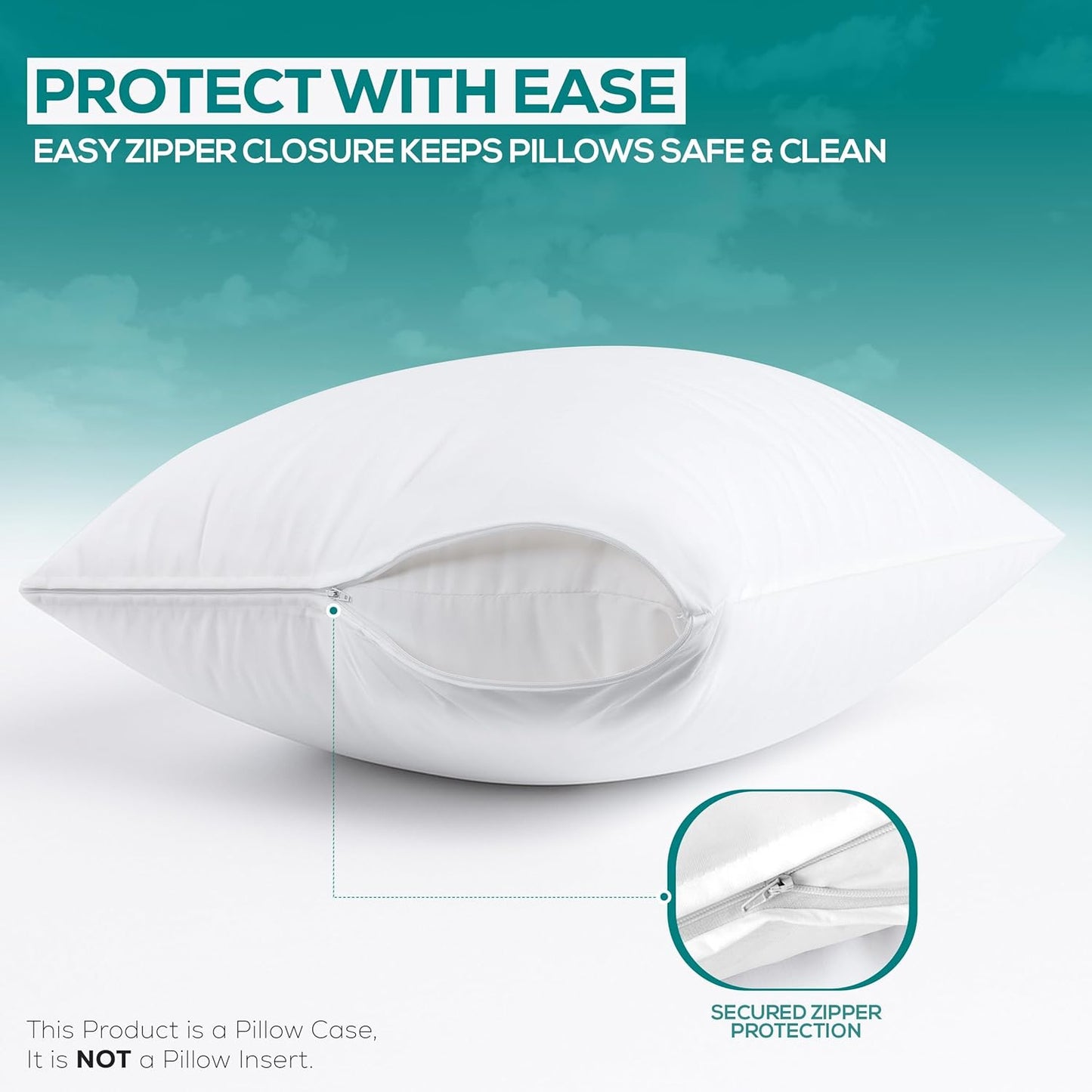 Utopia Bedding Pillow Protectors - Set of 6 Queen Size, Waterproof & Bed Bug Proof Encasements (White)