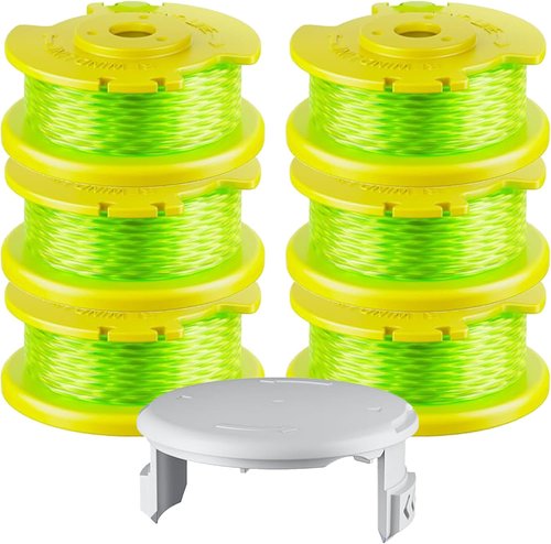Hart .080" String Pre-Wound Spool - 7-Pack for Auto-Feed Trimmers & Replacement Cover Cap