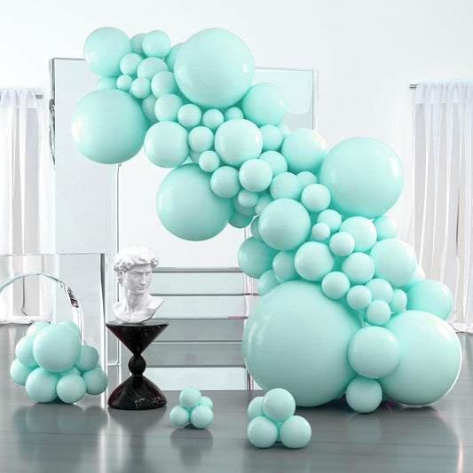 PartyWoo Teal Balloon Arch Kit - 127-Piece Set with 36, 18, 12, 10, and 5 Inch Balloons for Baby Showers, Gender Reveals, Weddings, and Birthdays