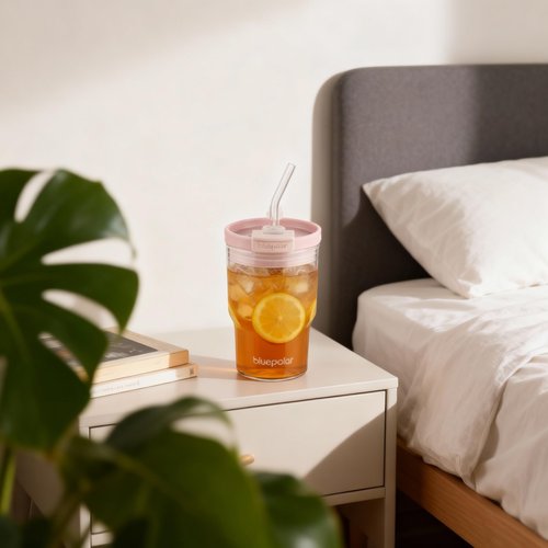 Iced Coffee Glasses with Lids and Straws,Car Cup Holder Friendly, Leakproof Portable Tumblers for Cold Brew, Juice & Smoothie, Ideal for Travel, Office & Gym, BPA-Free Reusable (pink,16, ounces)